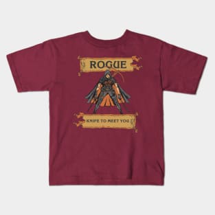 Tabletop RPG Rogue - Knife To Meet You Kids T-Shirt